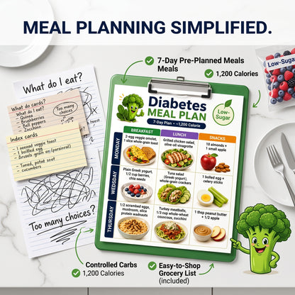 One simple system for meal planning, blood sugar & carb tracking, No more juggling separate sheets